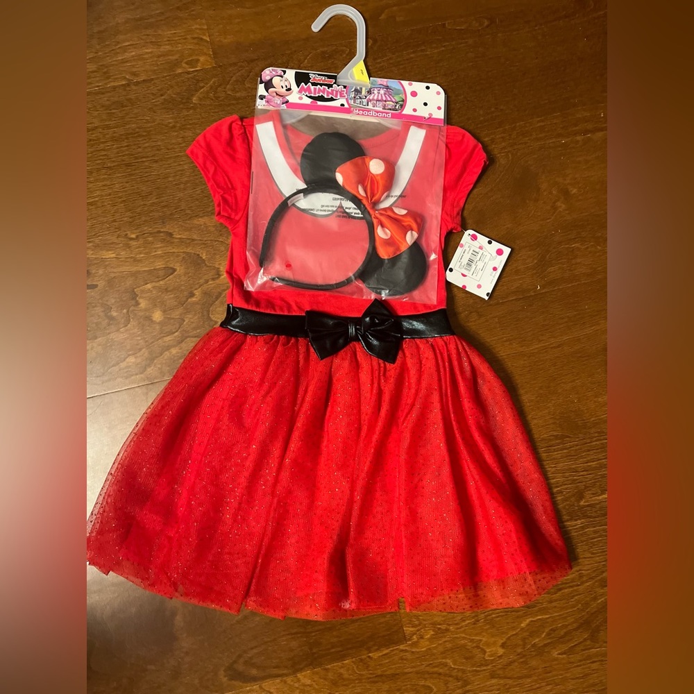 Minnie Mouse dress with matching ears NWT